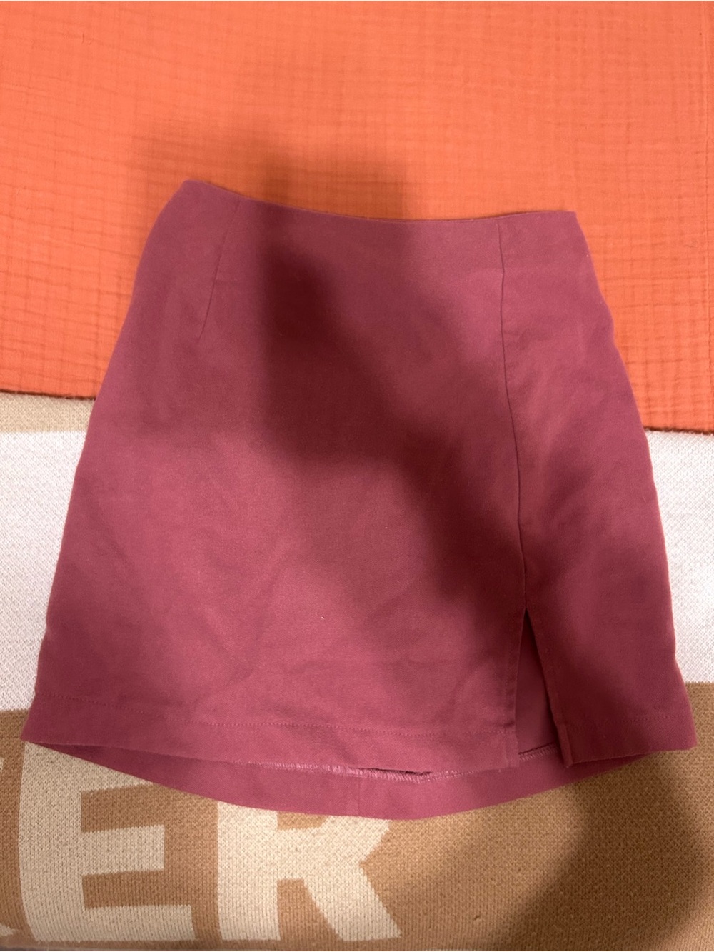 wild fable Wine Red Mini Skirt with Side Slit